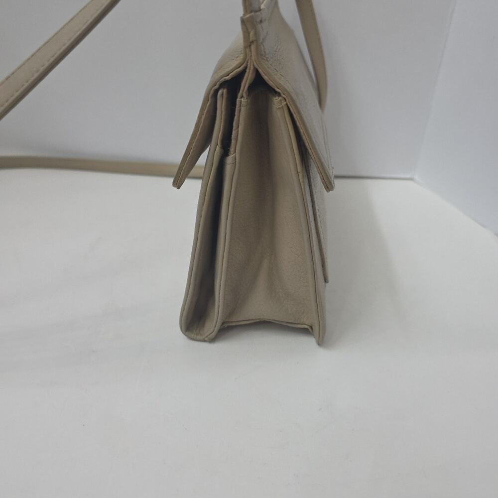 Fossil Tan Leather Crossbody Organizer Bag Neutral Minimalist Everyday Purse - Picture 5 of 13